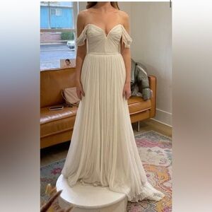 Amsale Anthropologie BHLDN Allemande Wedding Gown